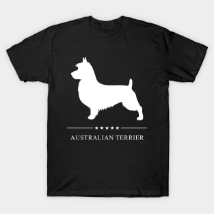 Australian Terrier Dog White Silhouette T-Shirt